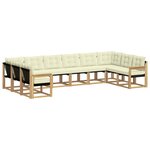 vidaXL Ensemble de canapés d'extérieur 10 pc Blanc et crème