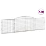 vidaXL Paniers à gabions arqués 20 Pièces 400x30x100/120 cm Fer galvanisé