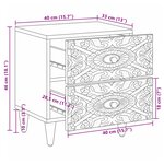 vidaXL Cabinet de chevet Blanc 40 x 33 5 x 46 cm Bois de mangue massif