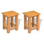 vidaXL Tables d'appoint 2 Pièces 27 x 24 x 37 cm Bois de chêne massif