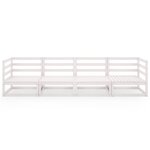 vidaXL Canapé à 4 places de jardin Blanc Bois de pin solide