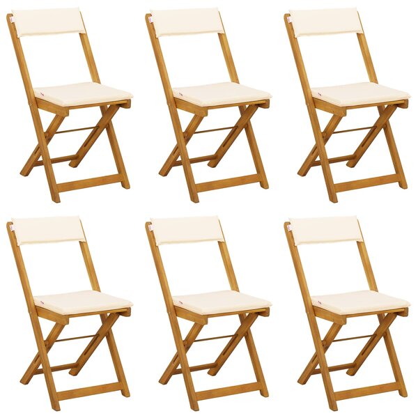vidaXL Chaises de bistrot d'extérieur 6 Pièces Crème blanc