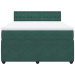 vidaXL Sommier à lattes de lit et matelas Vert foncé 140x200cm Velours