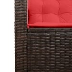 vidaXL Ensemble de canapés d'extérieur 2 Pièces Marron et rouge polyrotin