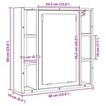 vidaXL Armoire à miroir de salle de bain chêne noir bois ingénierie