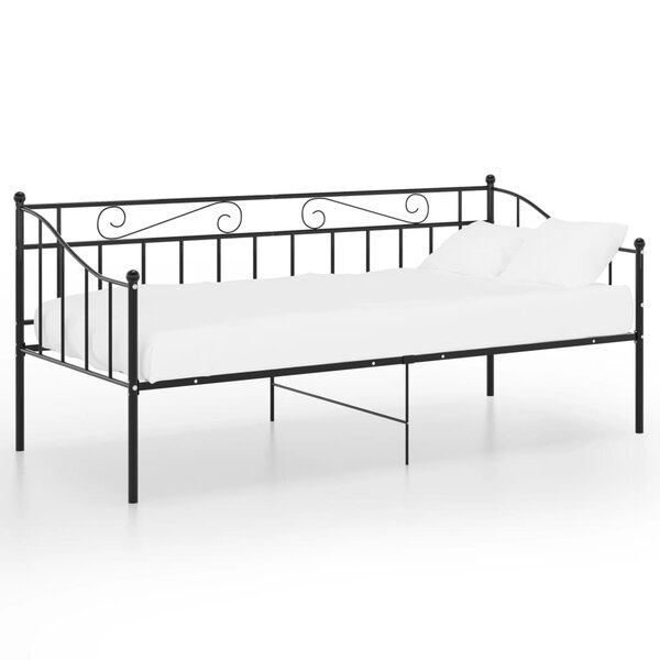 vidaXL Cadre de canapé-lit sans matelas noir métal 90x200 cm