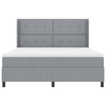 Lit à ressorts avec matelas vidaXL Gris clair 180x200 cm Tissu