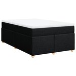 vidaXL Sommier à lattes de lit avec matelas Noir 120x200 cm Tissu