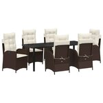 vidaXL Ensemble de salle à manger pour jardin 7 pc Marron polyrotin