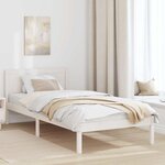 vidaXL Cadre de lit Blanc 75 x 190 cm Bois de pin massif