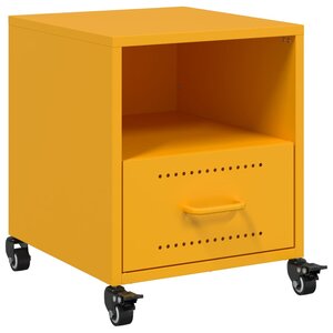 vidaXL Table de chevet jaune moutarde 36x39x43 5 cm acier