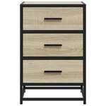 vidaXL Table de chevet chêne sonoma 40x34 5x60cm bois ingénierie métal