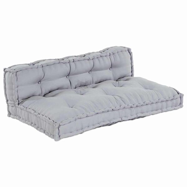 vidaXL Coussin de canapé sur palette Gris tissu