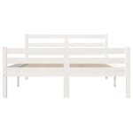 vidaXL Cadre de lit Blanc Bois massif 140x200 cm