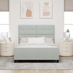 vidaXL Cadre de lit avec tête de lit Gris clair 140 x 190 cm Velours