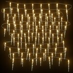 vidaXL Guirlande lumineuse à glaçons Noël 100Pièces Blanc chaud Acrylique