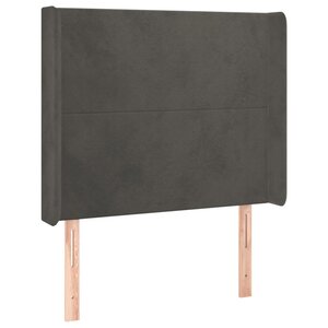 vidaXL Tête de lit avec oreilles Gris foncé 83x16x118/128 cm Velours