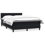 vidaXL Sommier à lattes de lit avec matelas noir 160x220 cm velours