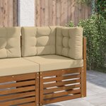 vidaXL Coussin de canapé d'extérieur 3 Pièces Beige Polyester