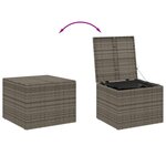 vidaXL Boîte de rangement de jardin gris 291L résine tressée