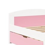 vidaXL Lit de jour et 2 tiroirs sans matelas IRUN blanc rose 90x200 cm