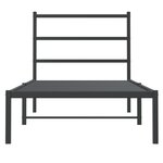 vidaXL Cadre de lit métal sans matelas avec tête de lit noir 90x190 cm