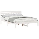 vidaXL Cadre de lit Blanc 140 x 200 cm Pin massif