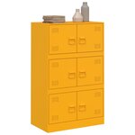 vidaXL Buffet jaune moutarde 67x39x107 cm acier