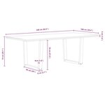 vidaXL Table à manger avec bord naturel 240x100x74cm bois massif chêne