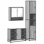 vidaXL Ensemble de meubles de salle de bain 3 Pièces Sonoma gris