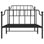 vidaXL Cadre de lit métal sans matelas et pied de lit noir 100x200 cm
