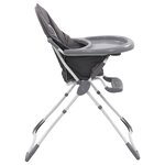 vidaXL Chaise haute pour bébé Gris et blanc