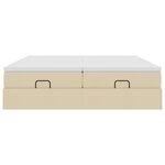VidaXL Cadre de lit ottoman avec matelas crème 180x200 cm tissu