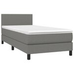 vidaXL Sommier à lattes de lit avec matelas et LED Gris foncé 90x200cm