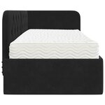 vidaXL Cadre de lit d'angle avec matelas Noir 80 x 200 cm Velours