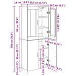 vidaXL Haut Armoire 2 Pièces Chêne artisanal Bois Aggloméré et Verre