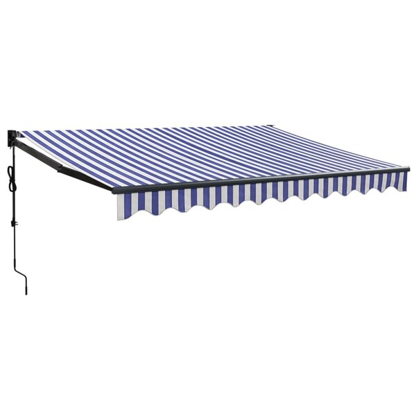 vidaXL Auvent rétractable automatique bleu et blanc 3x2 5 m