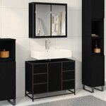 vidaXL Ensemble de mobilier de salle de bain 2 Pièces Chêne noir