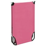 vidaXL Chaise longue pliable acier rose