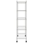 vidaXL Étagère de rangement 5 niveaux roues 75x35x155 cm Chrome 250 kg