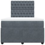 vidaXL Sommier à lattes de lit et matelas gris foncé 120x190cm velours