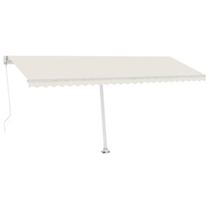 vidaXL Auvent manuel rétractable avec LED 500x350 cm Crème