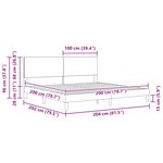 vidaXL Cadre de lit Gris foncé 200 x 200 cm Tissu en velours côtelé