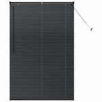 vidaXL Store de Fenêtre avec des rideaux Noir Aluminium