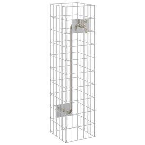vidaXL Colonne gabion Argent 25 x 25 x 100 cm Acier inoxydable