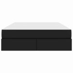 vidaXL Lit avec rangement et matelas avec matelas 2 Pièces Noir Cuir
