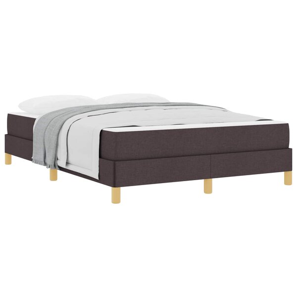 vidaXL Lit à ressorts avec matelas Marron foncé 160 x 200 cm tissu