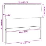 vidaXL Tête de lit capitonnée Gris clair 90 cm Pin massif