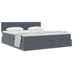 vidaXL Lit de Rangement avec tête de lit Gris foncé 90 x 200 cm