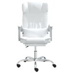 Chaise fauteuil siège pivotante de inclinable de bureau informatique étude similicuir blanc 02_0024233